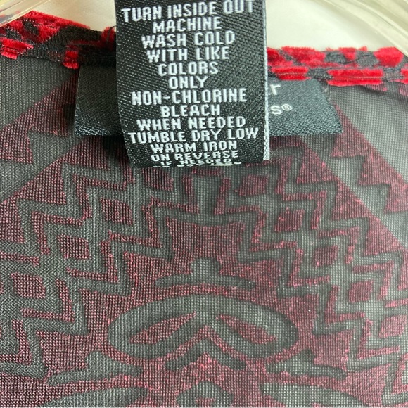 Any Wear by Catherines Size 14 16 Open Front 3/4 Sleeve Cardigan Velvet Printed - Picture 4 of 9